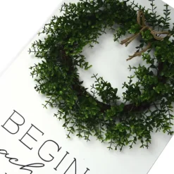 Wall Quotes & Signs-Kirkland's Home Begin Each Day Wreath Wall Plaque White