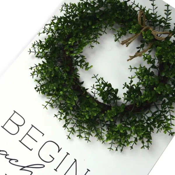 Wall Quotes & Signs-Kirkland's Home Begin Each Day Wreath Wall Plaque White