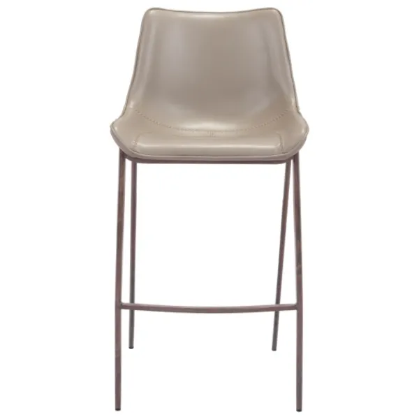 Bar Stools & Counter Height Stools-Kirkland's Home Beige & Brown Faux Leather 2-Pc. Bar Stool Set Gray
