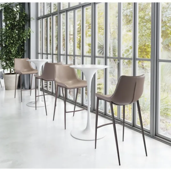 Bar Stools & Counter Height Stools-Kirkland's Home Beige & Brown Faux Leather 2-Pc. Bar Stool Set Gray