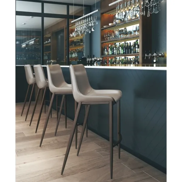 Bar Stools & Counter Height Stools-Kirkland's Home Beige & Brown Faux Leather 2-Pc. Bar Stool Set Gray
