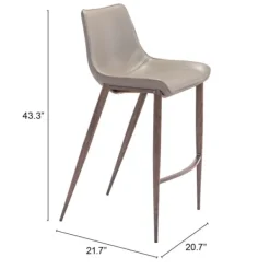 Bar Stools & Counter Height Stools-Kirkland's Home Beige & Brown Faux Leather 2-Pc. Bar Stool Set Gray