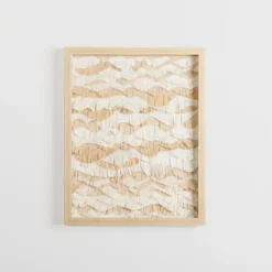 Wall Plaques-Kirkland's Home Beige And White Crinkle Paper Wall Plaque Tan/White