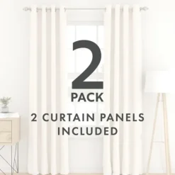 Curtains & Drapes-Kirkland's Home Beige Blackout Curtains, 84 In. Tan