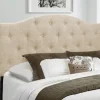 Beds & Headboards-Kirkland's Home Beige Bryne Button Tufted Full/Queen Headboard Tan