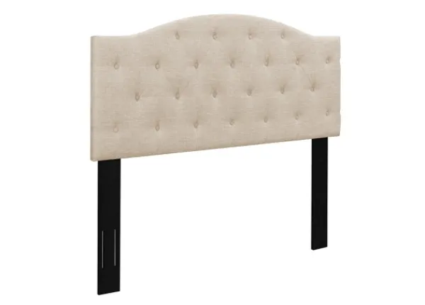 Beds & Headboards-Kirkland's Home Beige Bryne Button Tufted Full/Queen Headboard Tan