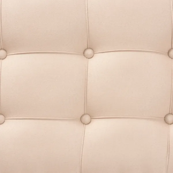 Benches & Ottomans-Kirkland's Home Beige Button Tufted Bench With Mirrored Base Tan
