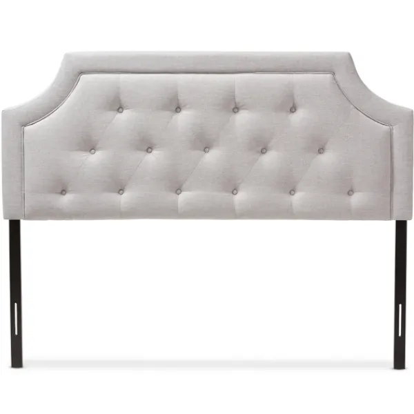Beds & Headboards-Kirkland's Home Beige Button Tufted Scalloped Queen Headboard Ivory