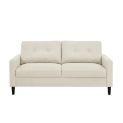 Sofas & Loveseats-Kirkland's Home Beige Button Tufted Sofa Ivory