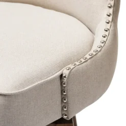Bar Stools & Counter Height Stools-Kirkland's Home Beige Button Tufted Swivel Bar Stools, Set Of 2 Ivory