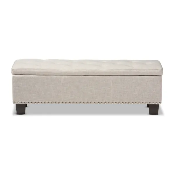 Benches & Ottomans-Kirkland's Home Beige Button-Tufted Upholstered Storage Bench Tan