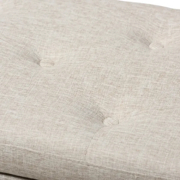 Benches & Ottomans-Kirkland's Home Beige Button-Tufted Upholstered Storage Bench Tan