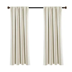 Curtains & Drapes-Kirkland's Home Beige Farmhouse Stripe Curtain Panels, Set Of 2 White/Tan