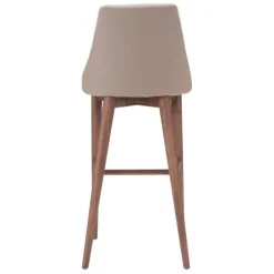 Bar Stools & Counter Height Stools-Kirkland's Home Beige Faux Leather And White Trim Bar Stool Tan