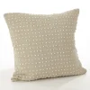 Pillows-Kirkland's Home Beige French Knotted Square Throw Pillow Tan
