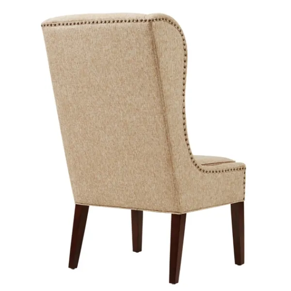 Dining Chairs-Kirkland's Home Beige High Wingback Nailhead Trim Dining Chair Tan