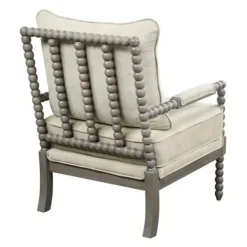 Accent Chairs-Kirkland's Home Beige Liam Turned Leg Accent Chair Ivory