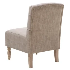 Accent Chairs-Kirkland's Home Beige Luna Tufted Armless Accent Chair Gray