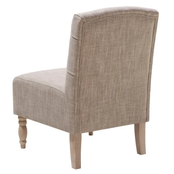 Accent Chairs-Kirkland's Home Beige Luna Tufted Armless Accent Chair Gray