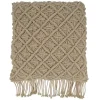 Blankets & Throws-Kirkland's Home Beige Macrame Design Throw Pillow Tan