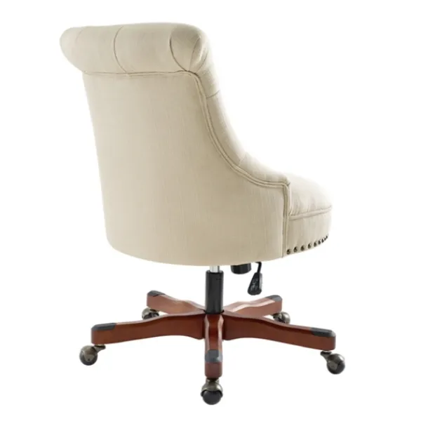 Office Furniture-Kirkland's Home Beige Miller Tufted Office Chair Tan