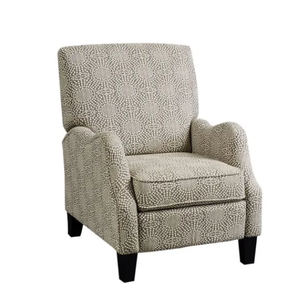 Accent Chairs-Kirkland's Home Beige Pattern Liam Push-Back Recliner Gray/White