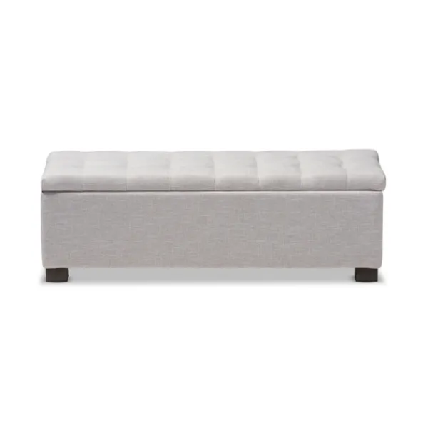 Benches & Ottomans-Kirkland's Home Beige Tufted Contemporary Storage Bench Tan/Gray
