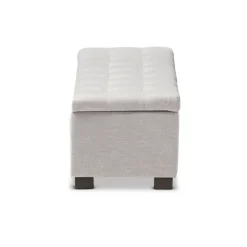 Benches & Ottomans-Kirkland's Home Beige Tufted Contemporary Storage Bench Tan/Gray