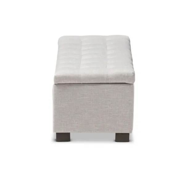 Benches & Ottomans-Kirkland's Home Beige Tufted Contemporary Storage Bench Tan/Gray