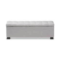 Benches & Ottomans-Kirkland's Home Beige Tufted Contemporary Storage Bench Tan/Gray