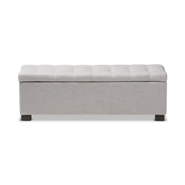 Benches & Ottomans-Kirkland's Home Beige Tufted Contemporary Storage Bench Tan/Gray