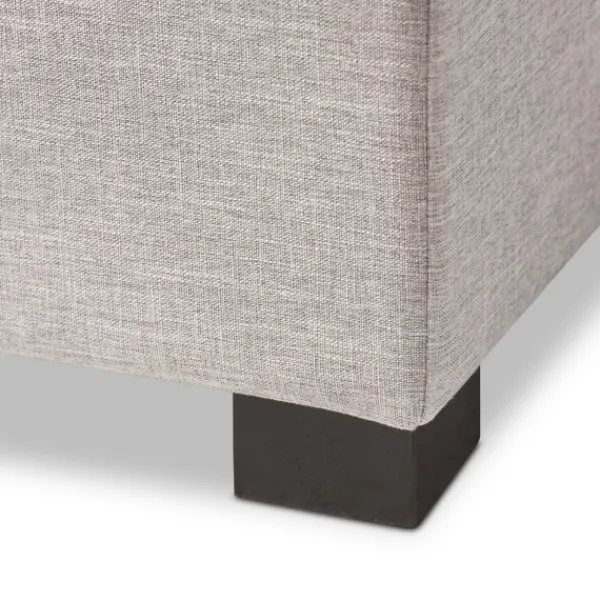 Benches & Ottomans-Kirkland's Home Beige Tufted Contemporary Storage Bench Tan/Gray