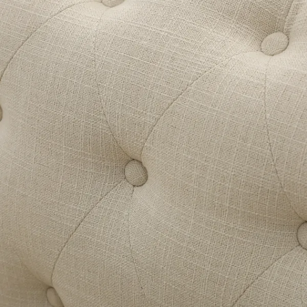 Sofas & Loveseats-Kirkland's Home Beige Upholstered Button Tufted Loveseat Tan
