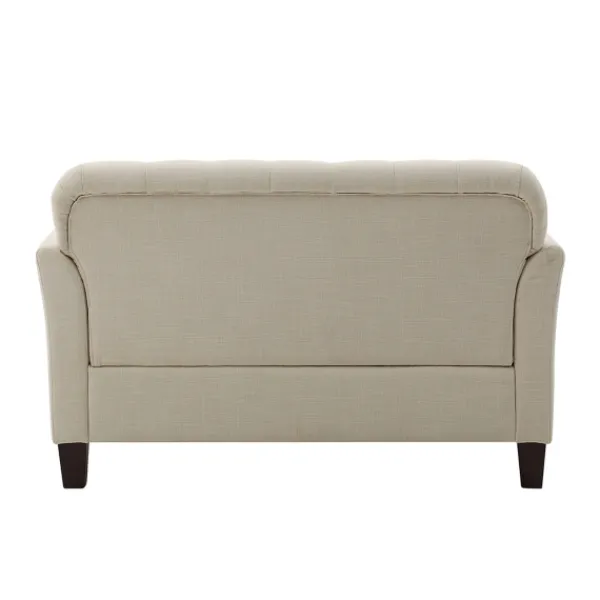 Sofas & Loveseats-Kirkland's Home Beige Upholstered Button Tufted Loveseat Tan
