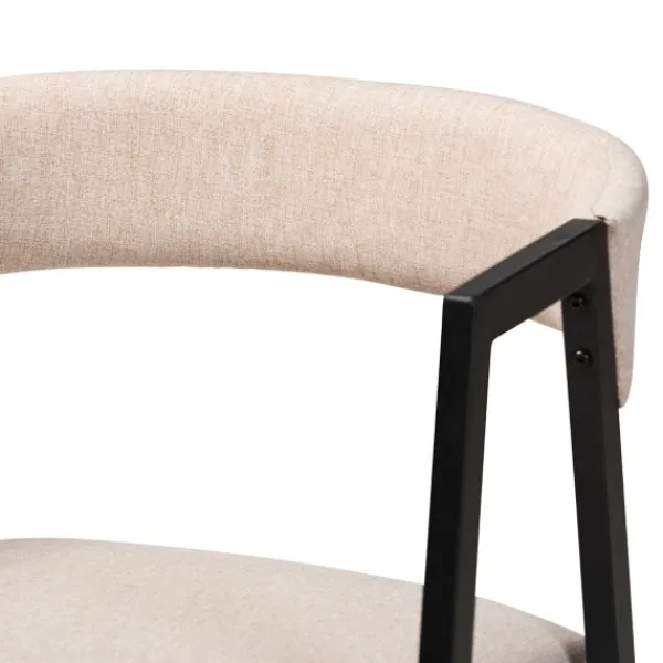 Dining Tables-Kirkland's Home Beige Upholstered Metal Frame 5-Pc. Dining Set Tan