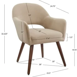 Dining Chairs-Kirkland's Home Beige Velvet Curved Open Back Dining Chair Tan