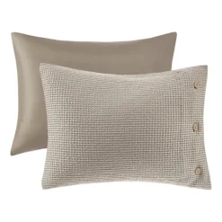 Duvets-Kirkland's Home Beige Waffle Weave 3-Pc. Queen Duvet Cover Set Tan
