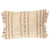 Pillows-Kirkland's Home Beige Woven Red Stripes Lumbar Pillow Tan