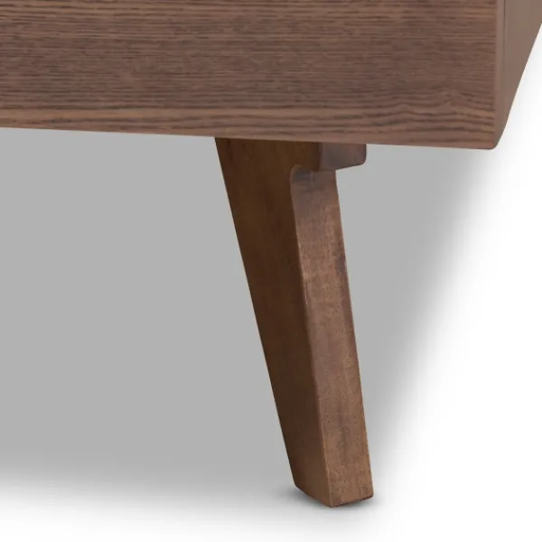 Beds & Headboards-Kirkland's Home Benjamin Walnut Tapered Leg King Bed Frame Brown