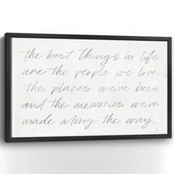 Wall Quotes & Signs-Kirkland's Home Best Things Framed Canvas Art Print, 38X26 In. White/Black