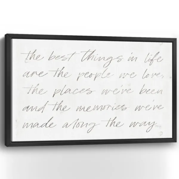Wall Quotes & Signs-Kirkland's Home Best Things Framed Canvas Art Print, 38X26 In. White/Black