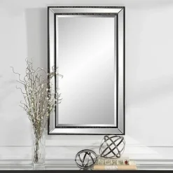 Decorative Mirrors-Kirkland's Home Beveled Rectangular Wall Mirror Black