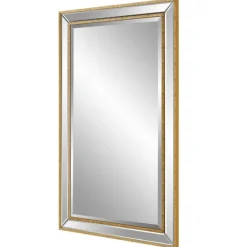 Decorative Mirrors-Kirkland's Home Beveled Rectangular Wall Mirror Gold