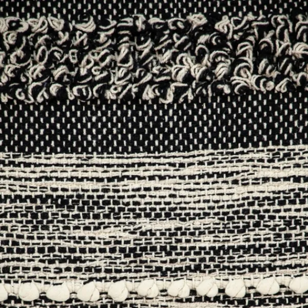 Pillows-Kirkland's Home Bianca Boho Textural Throw Pillow Black/White