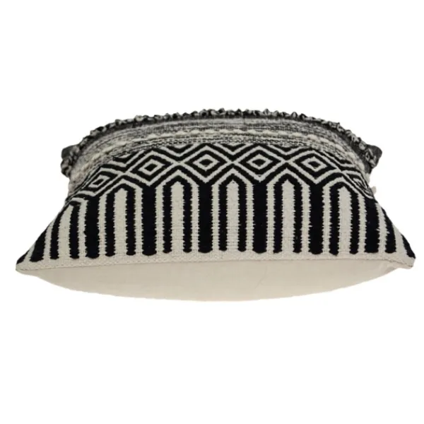 Pillows-Kirkland's Home Bianca Boho Textural Throw Pillow Black/White