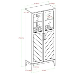 Cabinets & Sideboards-Kirkland's Home Birch Chevron Wooden Storage Cabinet Tan