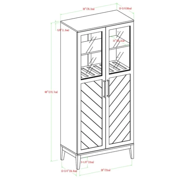 Cabinets & Sideboards-Kirkland's Home Birch Chevron Wooden Storage Cabinet Tan
