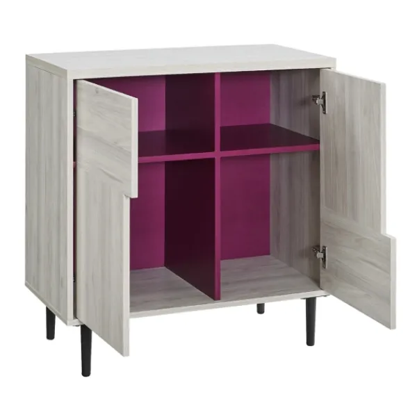 Cabinets & Sideboards-Kirkland's Home Birch Color Pop Geometric Cabinet Tan