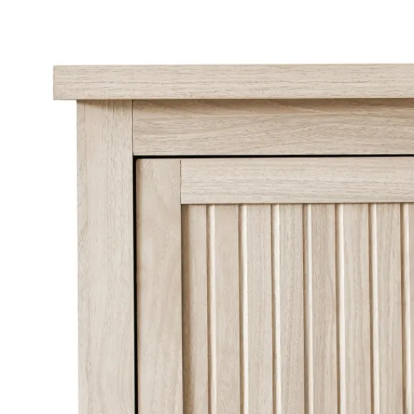 Dressers & Chests-Kirkland's Home Birch Grooved 4-Drawer Dresser With Wardrobe Tan