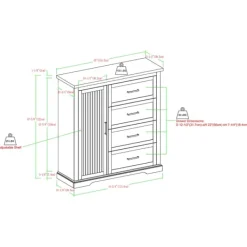 Dressers & Chests-Kirkland's Home Birch Grooved 4-Drawer Dresser With Wardrobe Tan